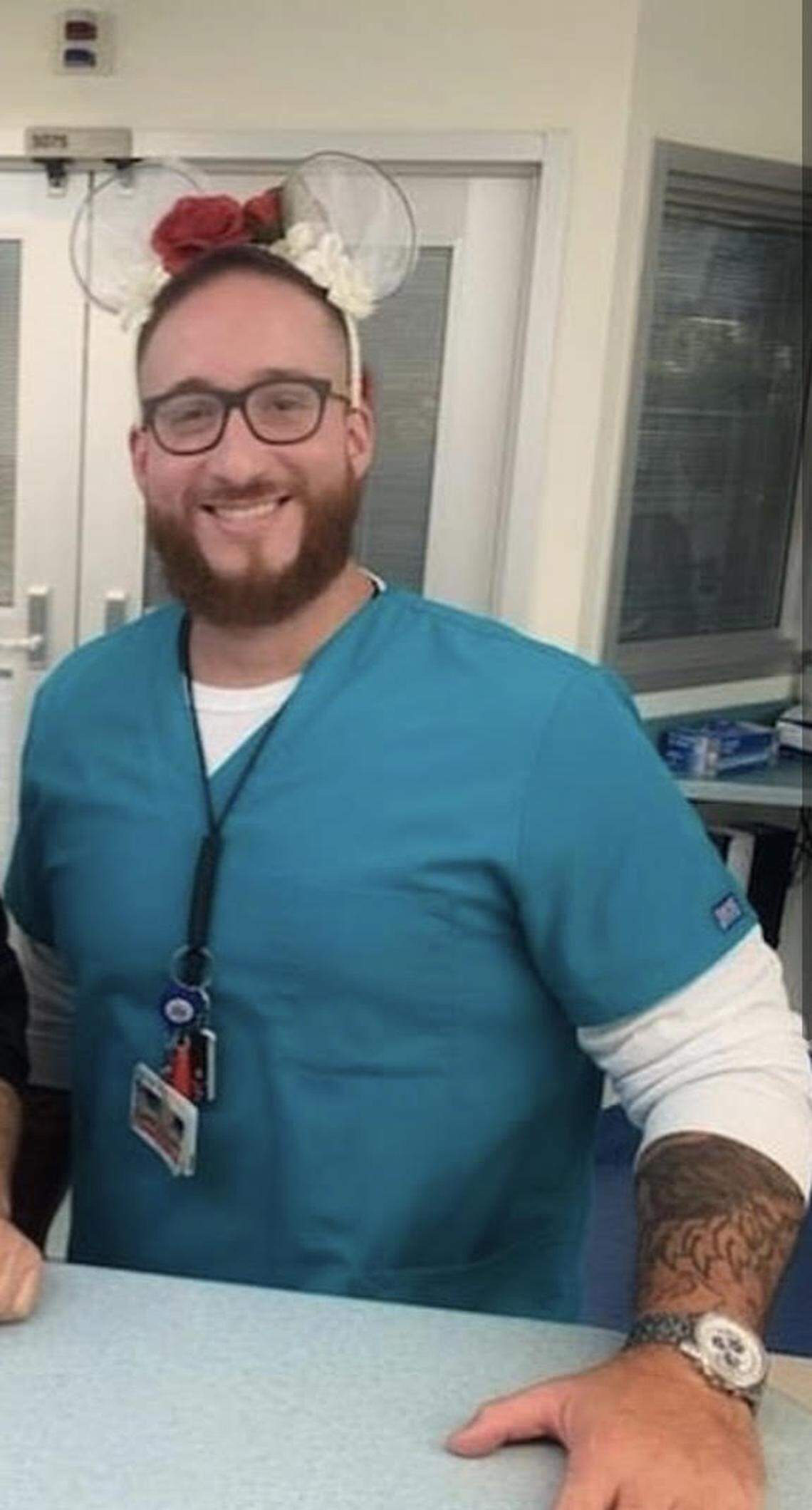 Chris Ocasio, a Jackson Memorial Hospital pediatric ICU nurse, is staying for free at a Domio apartment rental unit as part of an initiative to help ease the burden on medical professionals during the coronavirus crisis.