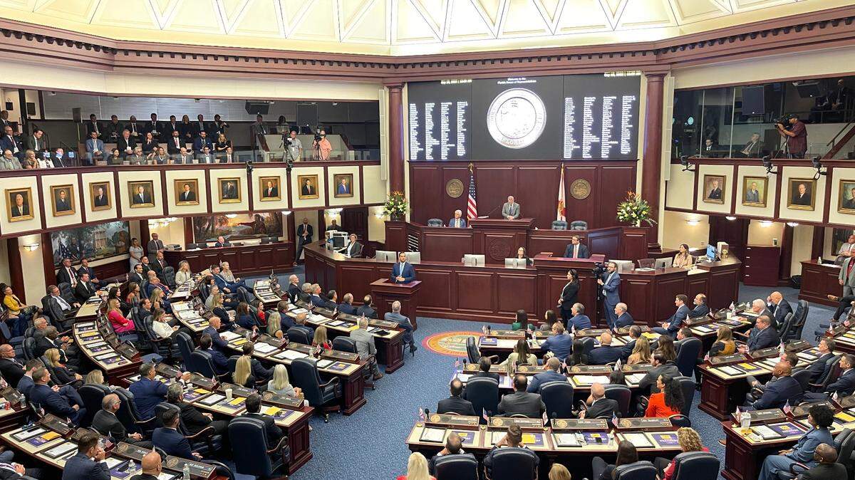 File art: Florida lawmakers meet in the House of Representatives.