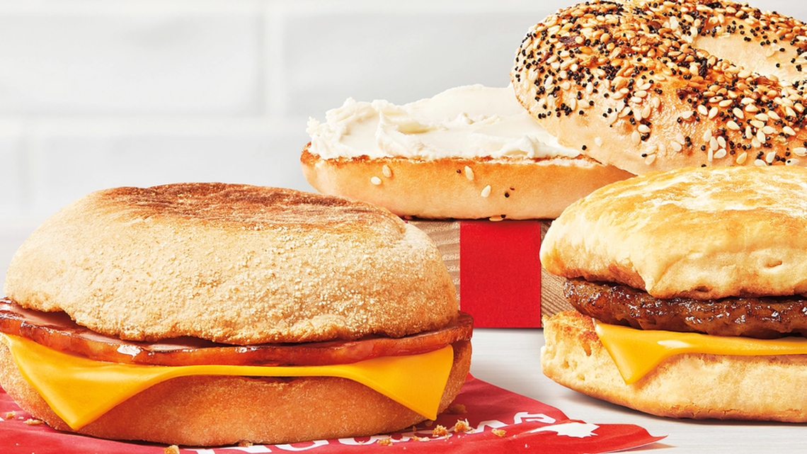 Breakfast sandwiches at Tim Hortons.