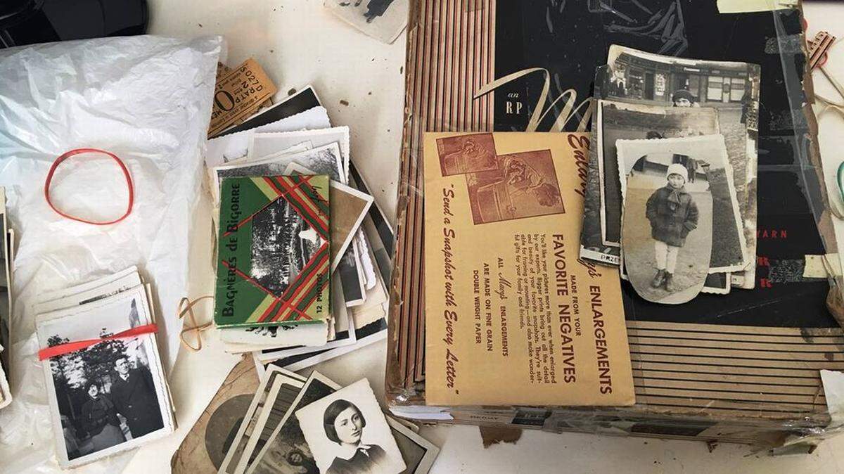 Silvia Espinosa Shrock gave David Semmel a box she had found of old photos, which include images of Semmel’s relatives before and after the Holocaust.