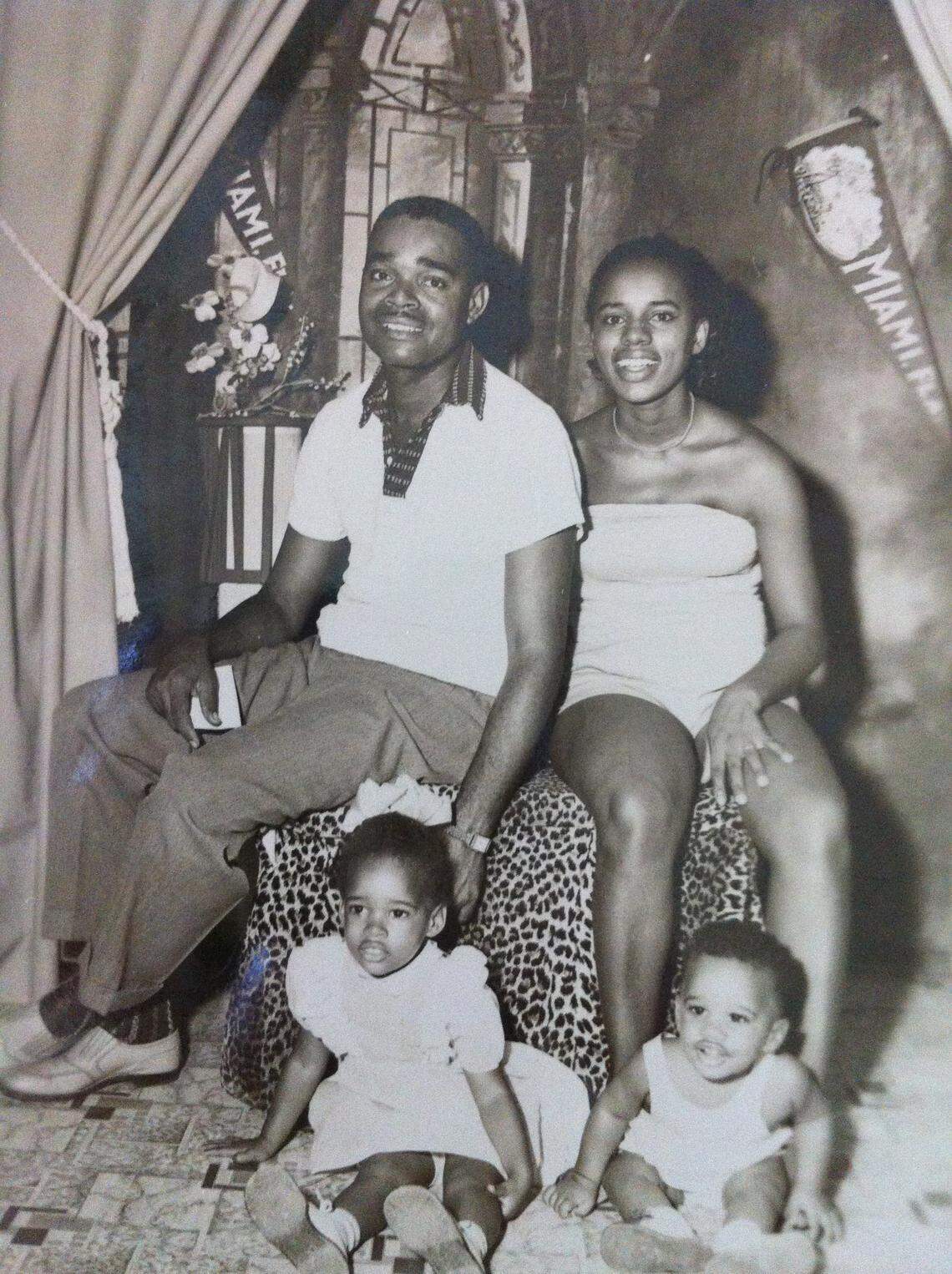 Garth Reeves with his family at their first home in Miami.