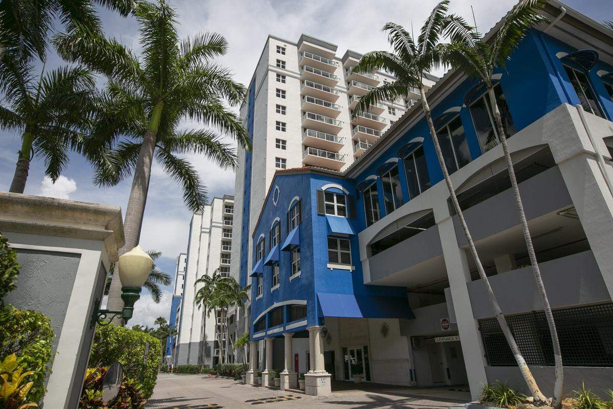 The Blue Lagoon Condominiums complex at 5077 NW Seventh Street in Miami.