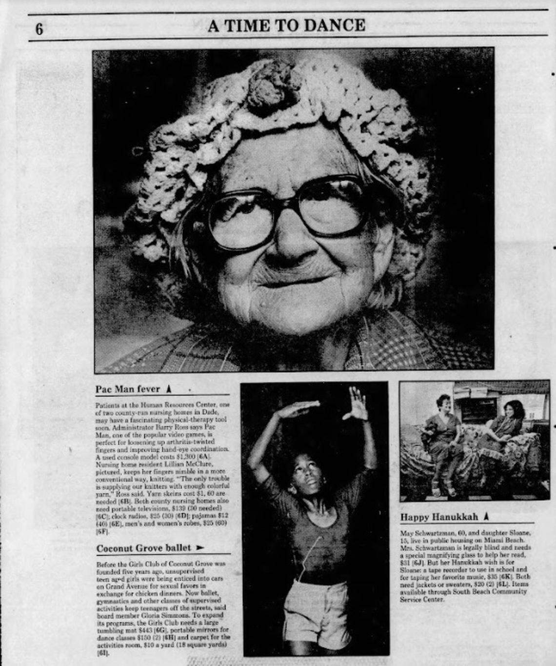 A page from the first Miami Herald Wish Book publication on Nov. 28, 1982.