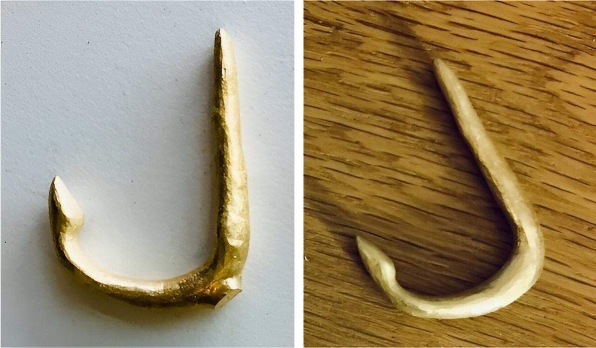 The fish hook was recreated by researchers, confirming the crocodile was hunted before it was mummified.
