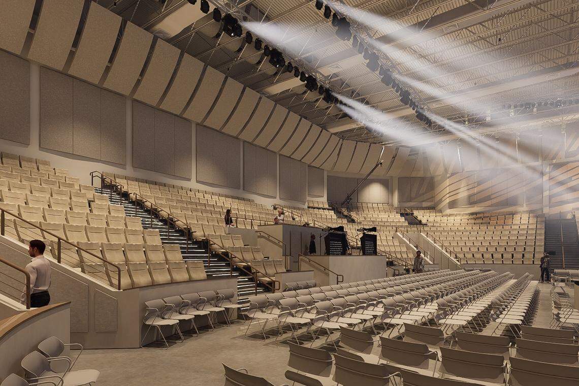 A rendering of the future VOUS church South Miami location. The popular Christian church brought on architect WHAA to design the current building which is expected to be completed in 2027.