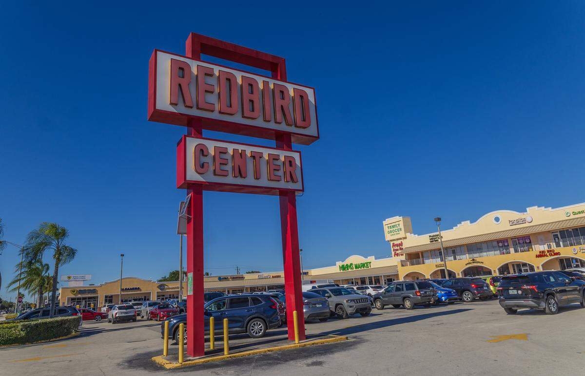 View of the Red Bird Shopping Center, that was recently sold to a developer for $62.1 Millions, located at the northwest corner of Southwest 40th Street (Bird Road) and 57th Avenue (Red Road), neighboring Coral Gables, on Wednesday, Dec. 31, 2025.