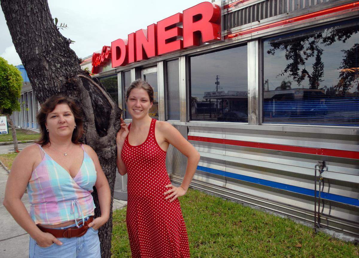 Emily Shook, right, and her mother Tammy Shook, seen here in 2006, have been visiting Jack’s Diner in Hollywood for over 10 years.
