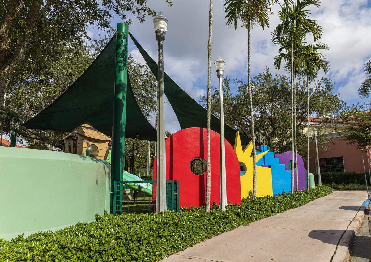View of the kids playground at the Coral Gables War Memorial Youth Center, 405 University Dr, Coral Gables, on Friday, December 19, 2025. 