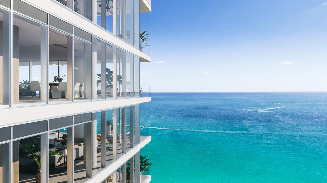 A rendering of the 64-unit condo 2000 Ocean in Hallandale Beach.