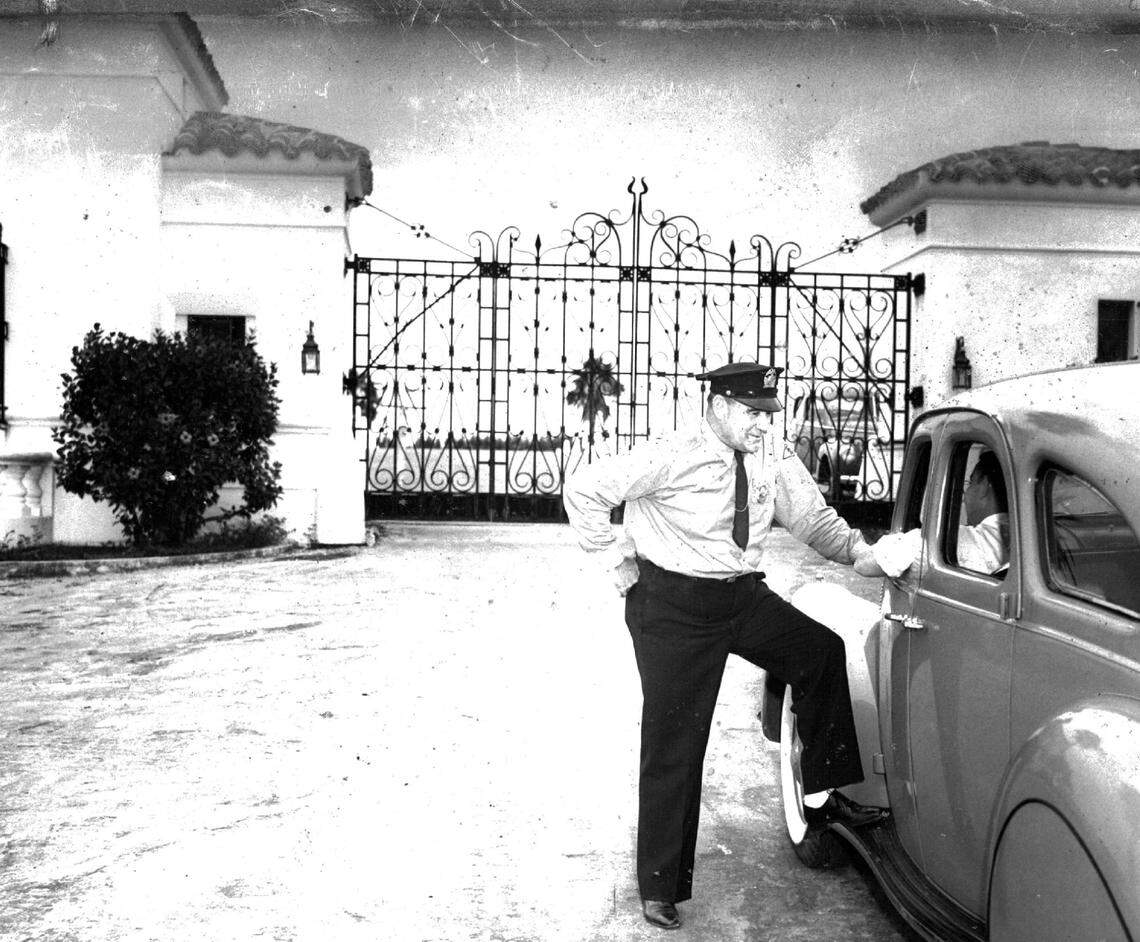 In 1940, an Indian Creek officer at the front gate.