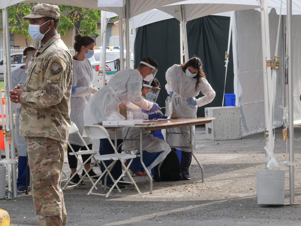 The new COVID-19 testing site opened at Sherbondy Park, 380 Bahman Ave., in Opa-locka on May 19, 2020.