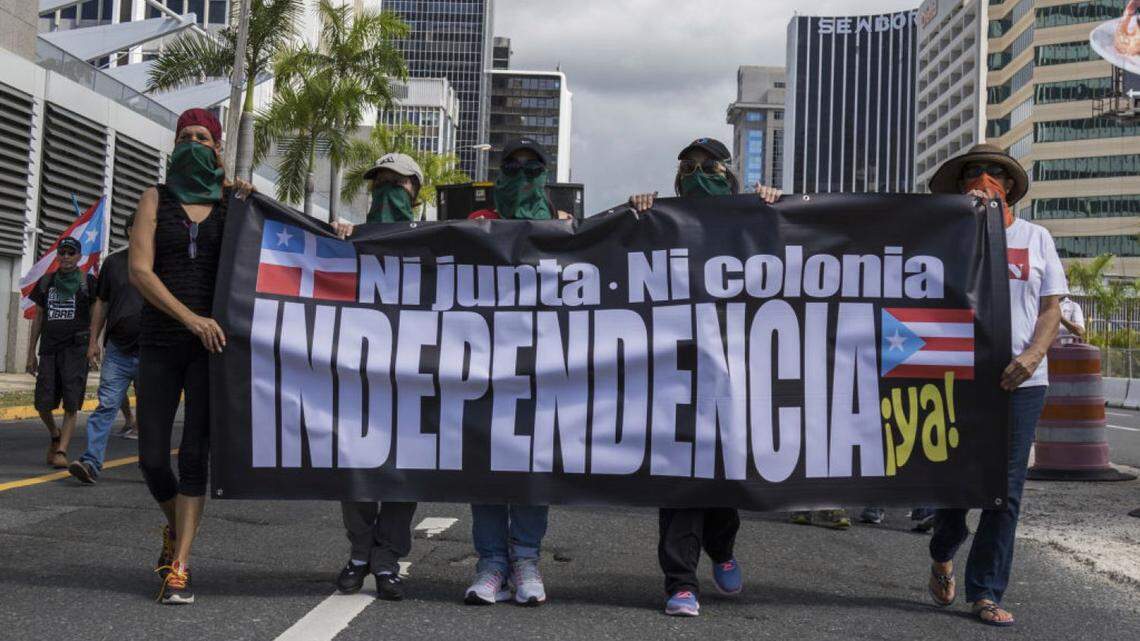 In 2017, demonstrators marched in support of independence for the island of Puerto Rico.