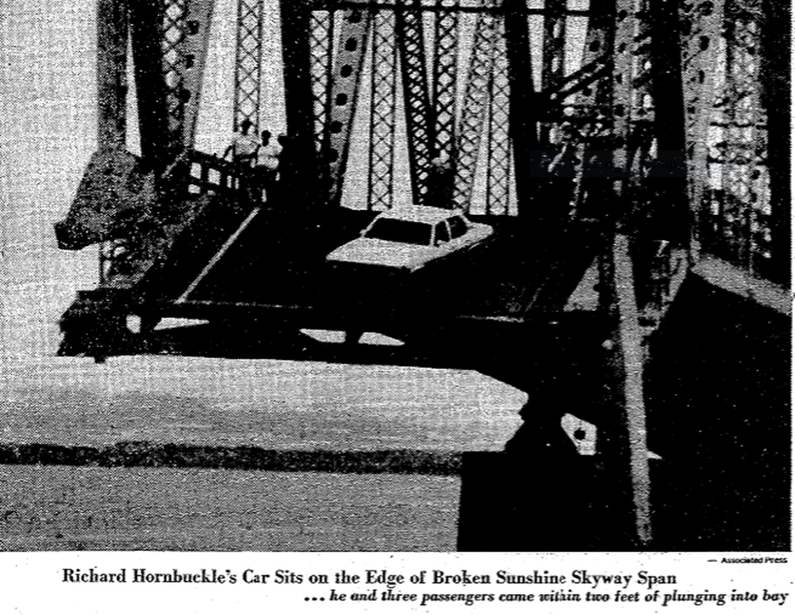 Richard Hornbuckle’s car stopped two feet from edge.