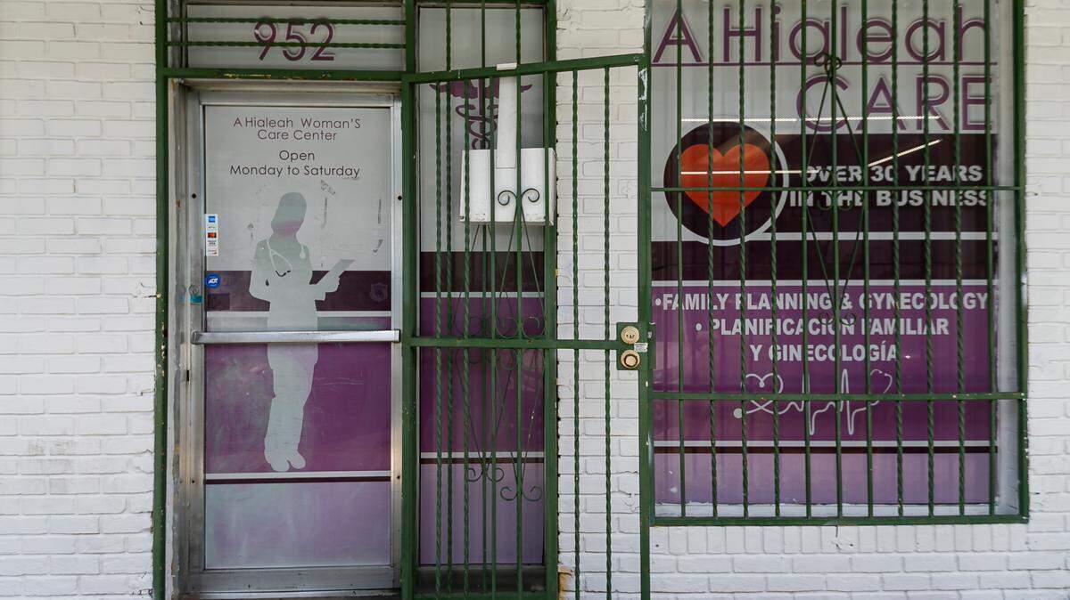 An outside view of A Hialeah Woman’s Care Center, which provides abortions, at least for now.