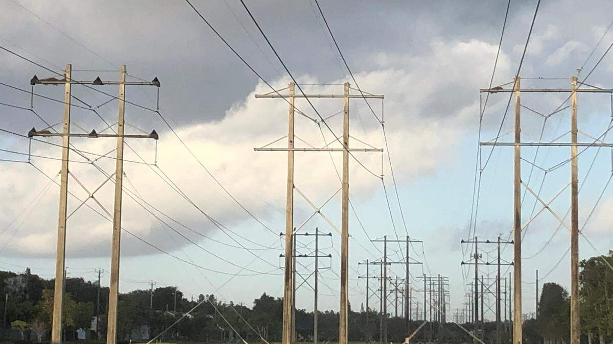 These power lines managed by FPL pass through Cooper City, Florida.