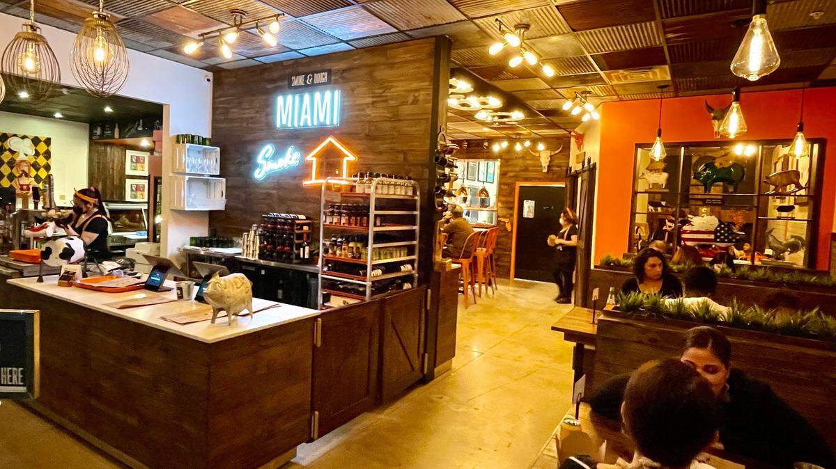 The interior of Smoke & Dough in west Kendall