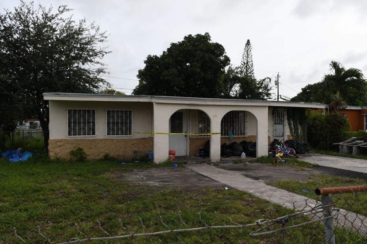 The home on Service Road in Opa-locka where Christopher Bryant and Jabora Deris lived and Rashid Bryant died. 