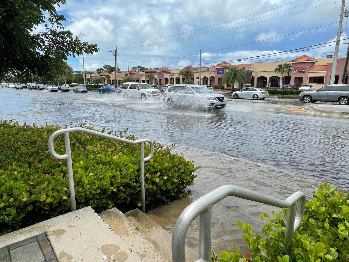 Heavy rains from a tropical disturbance flooded Northwest 36th Street in Doral on Saturday, June 4, 2022.