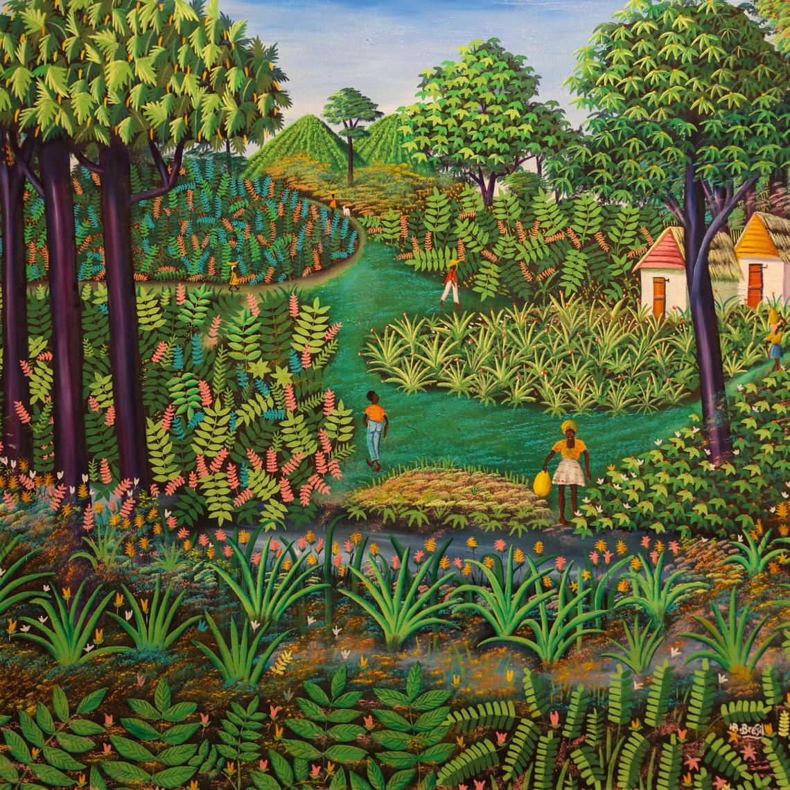 Henri-Robert Bresil’s Untitled, 1974 oil on board.