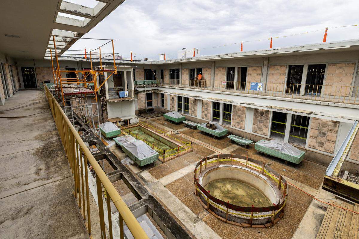 A look at the construction of the courtyard at Miami International Airport’s new private terminal on Wednesday, July 23, 2025, in Miami, Fla.