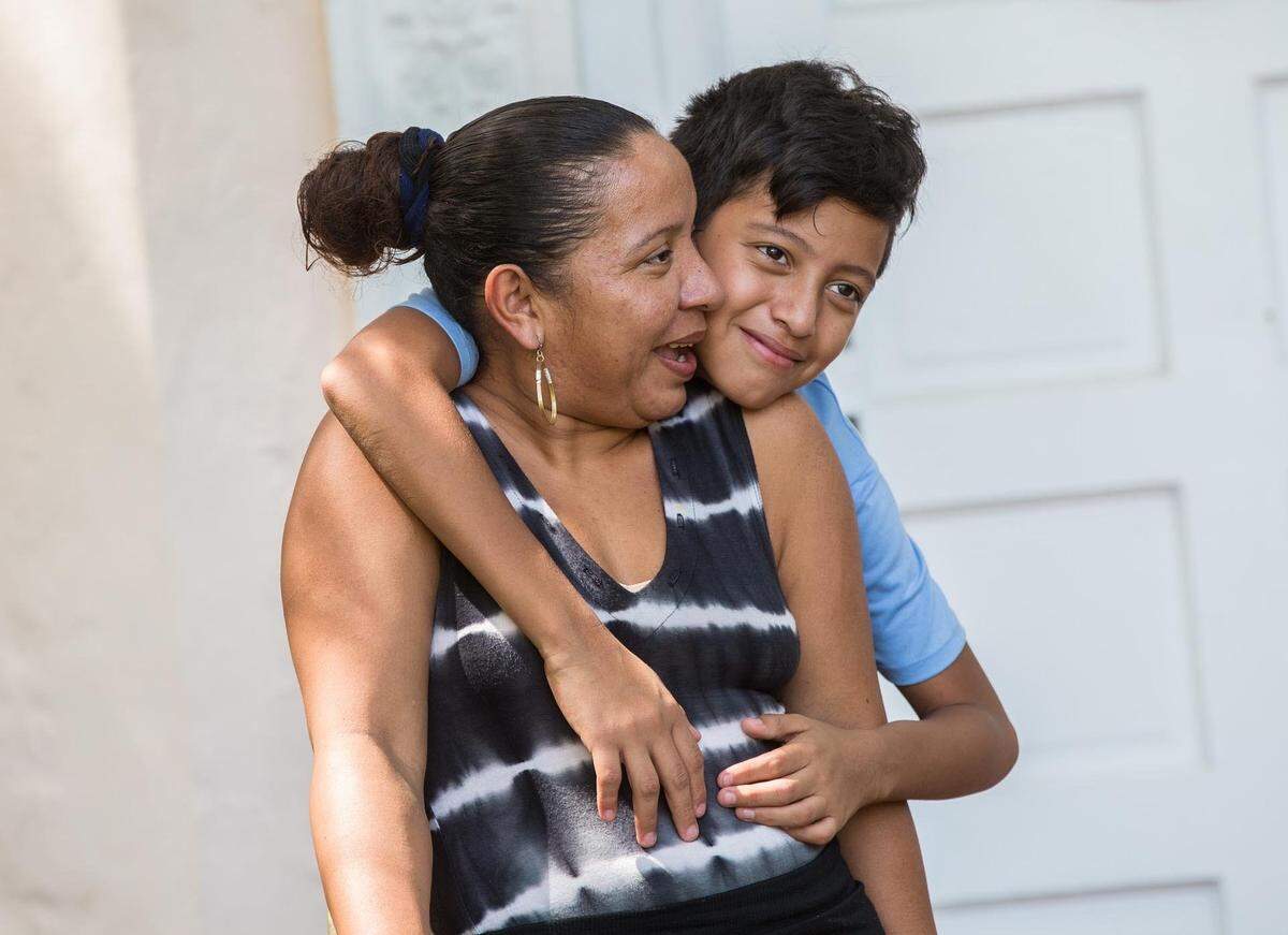 Morena Mendoza spends some quality time with her son Antonio-12 after being separated at the border and finally reunited.