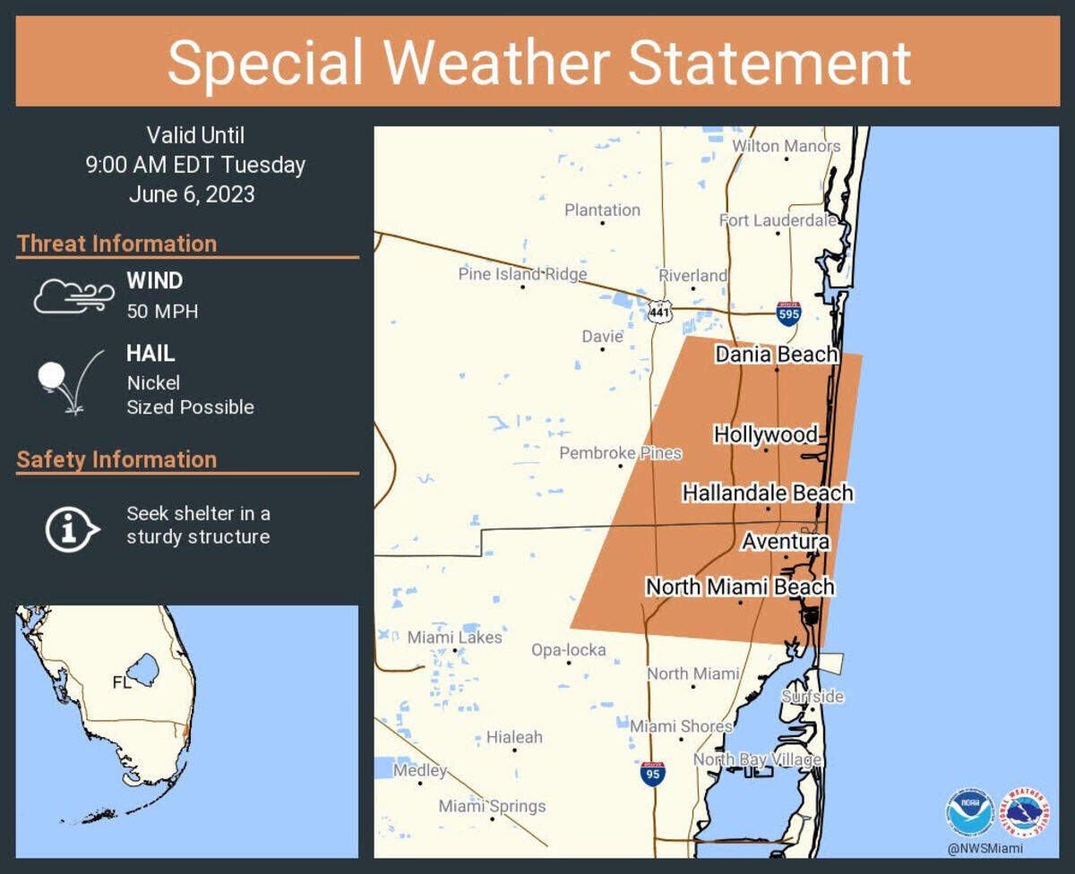 What South Florida faced early Tuesday.