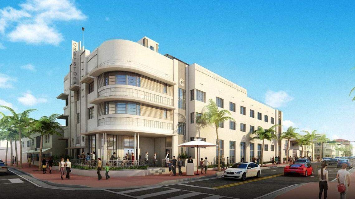 Architectural rendering of the Greystone Miami Beach at 1921 Collins Avenue. The adults-only hotel opens in January.