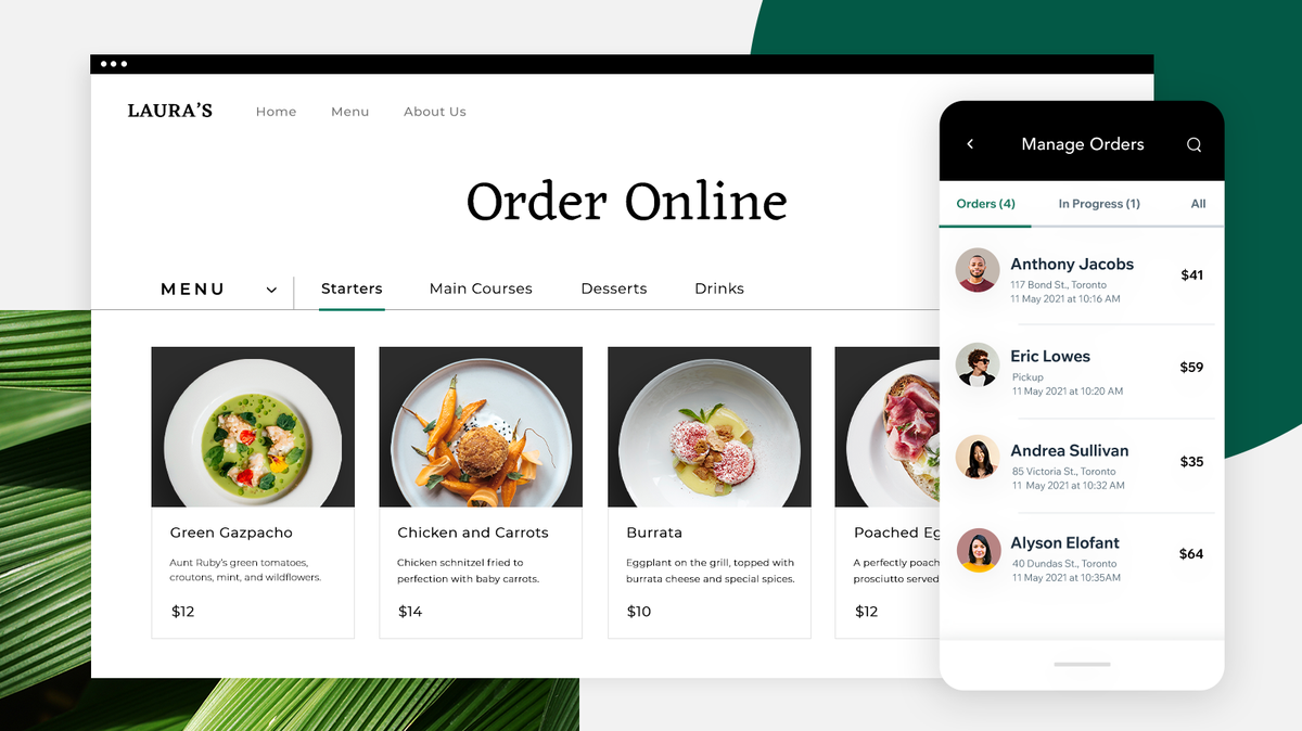 A screenshot of a Wix Restaurant product offering. The unit has purchased Miami-based restaurant app group SpeedETab