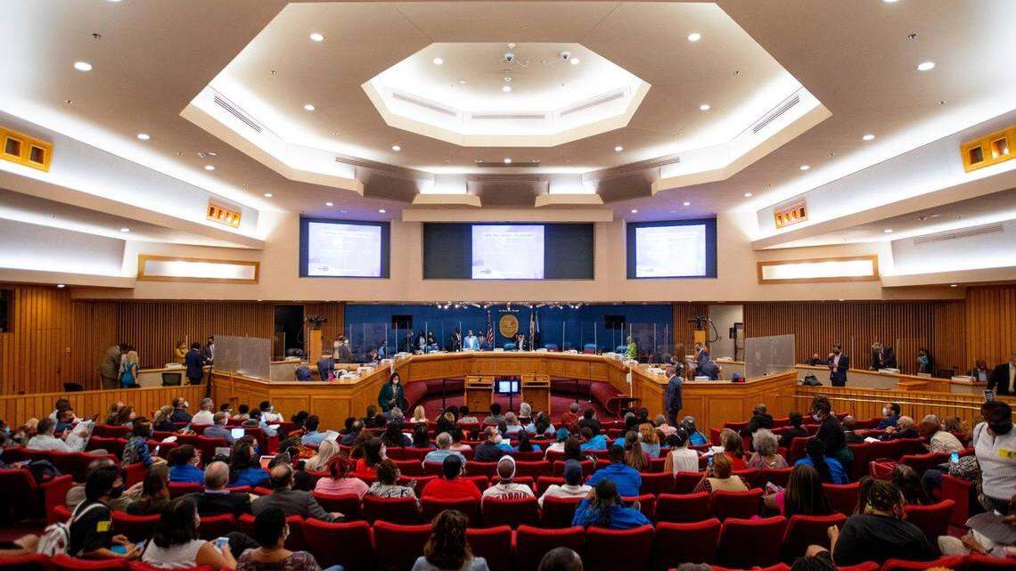 Miami-Dade County Commission chambers.