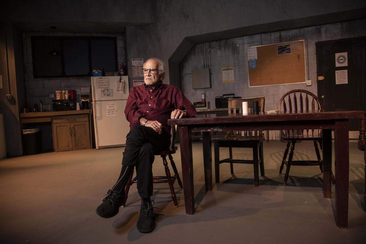 Joseph Adler, the producing artistic director at GableStage, sits on the set of ‘Skeleton Crew,’ a play by Dominique Morisseau that played at the theater on August 14, 2019.