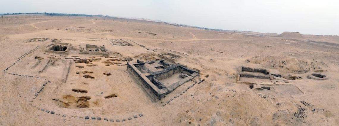An aerial view of the site in Faiyum.