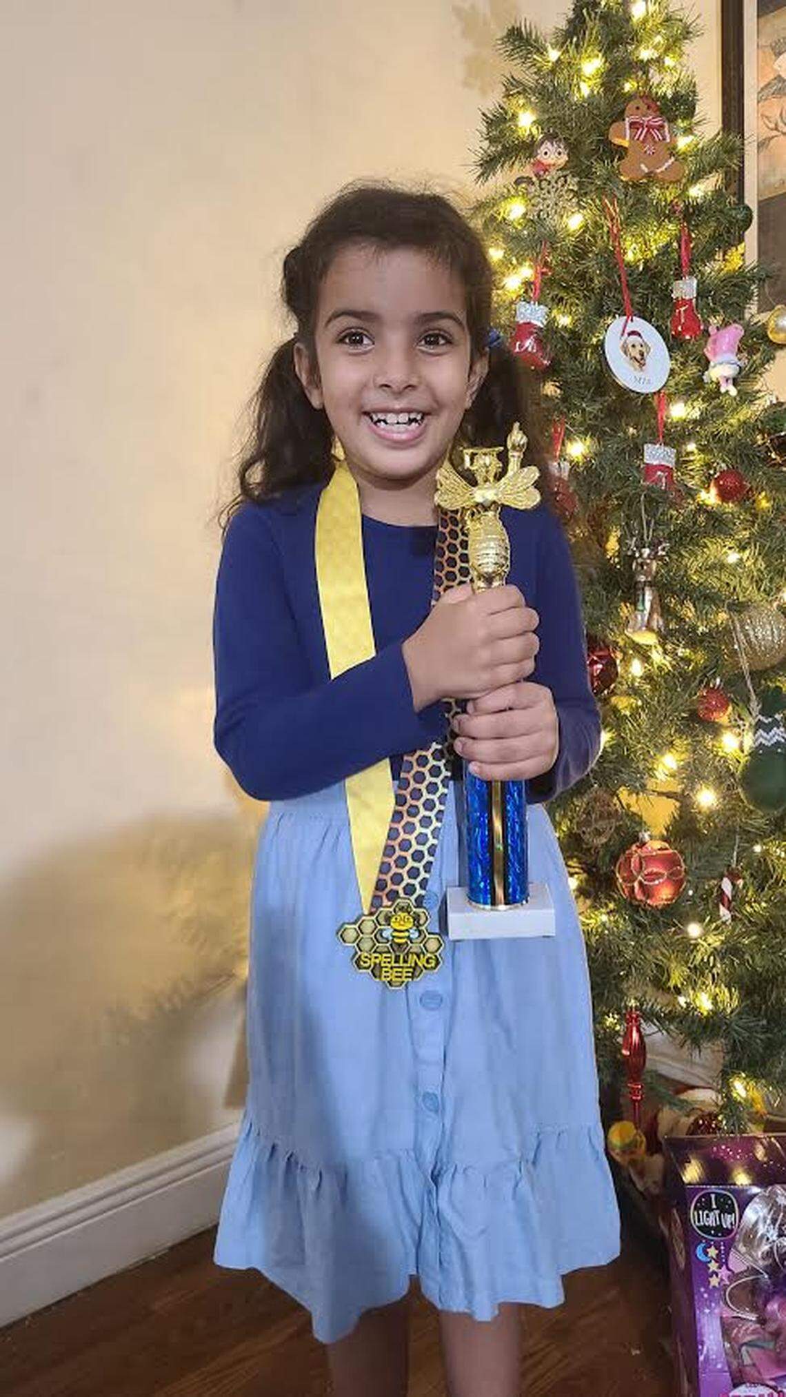 Judie ElAttar, a second-grader at David Fairchild Elementary School in Miami, won the school’s spelling bee for the second time on Dec. 14, 2022. In March, she will compete in the Miami Herald Spelling Bee.