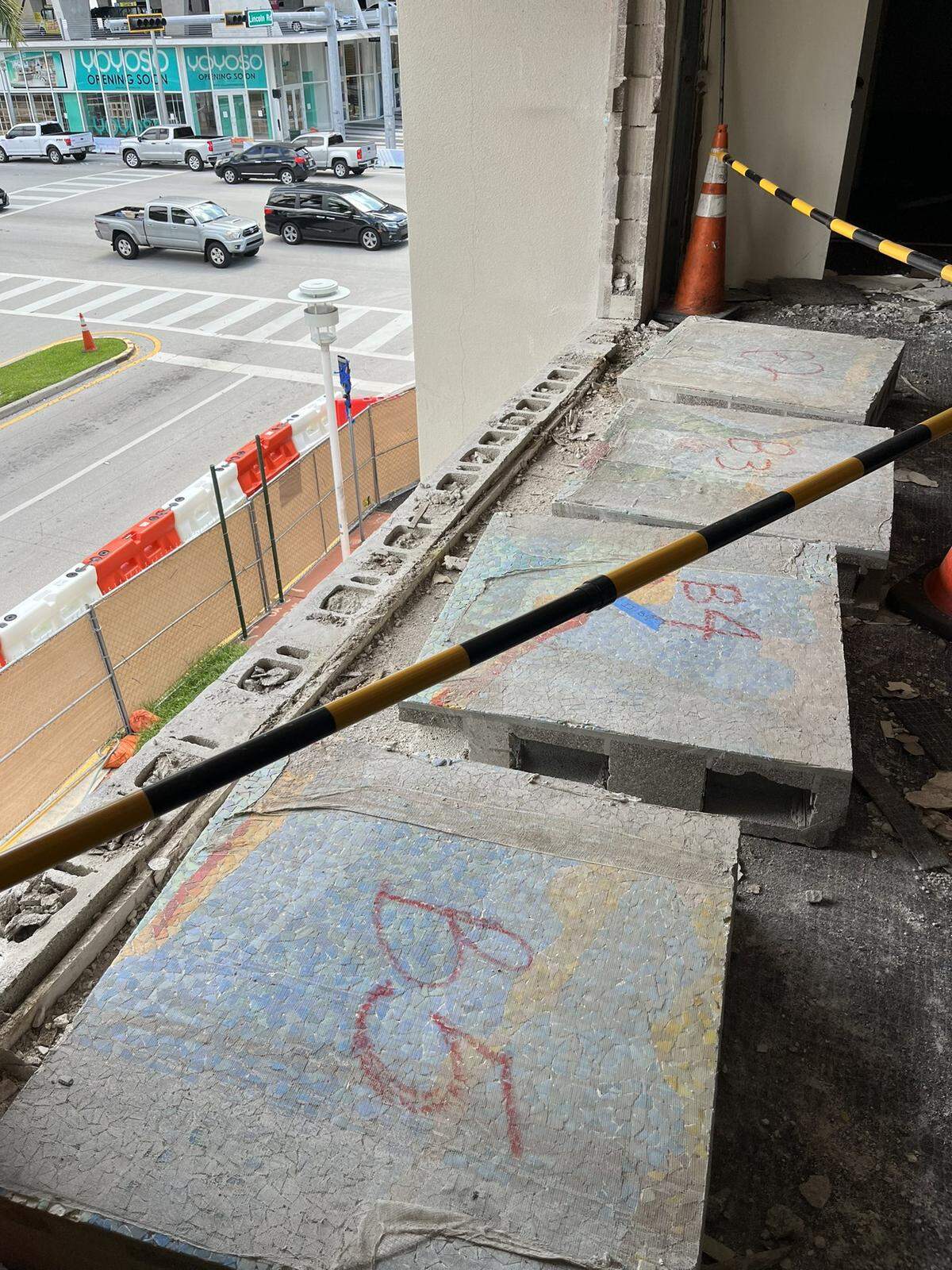 One of the mosaic murals by the late artist Enzo Gallo is pictured at the old Wells Fargo building in South Beach. Hotel developer CitizenM is removing the murals for preservation. The City Commission voted to take ownership of the murals.