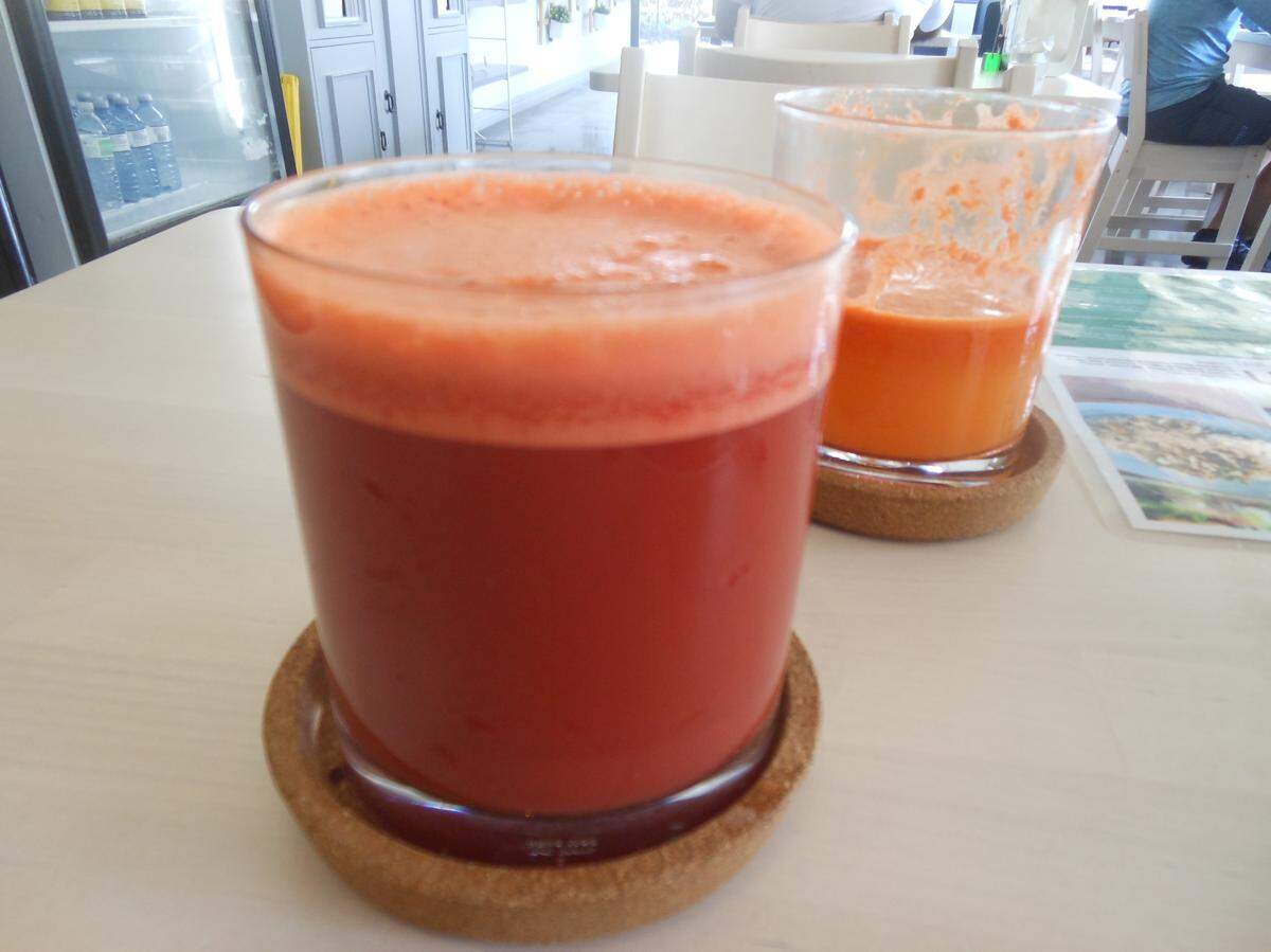 Beet carrot and celery juice at Kuten Inclusive Kitchen.