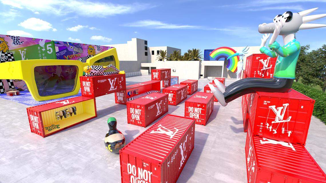 Zoooom to the premiere of Louis Vuitton’s whimsical mens collection and traveling installation