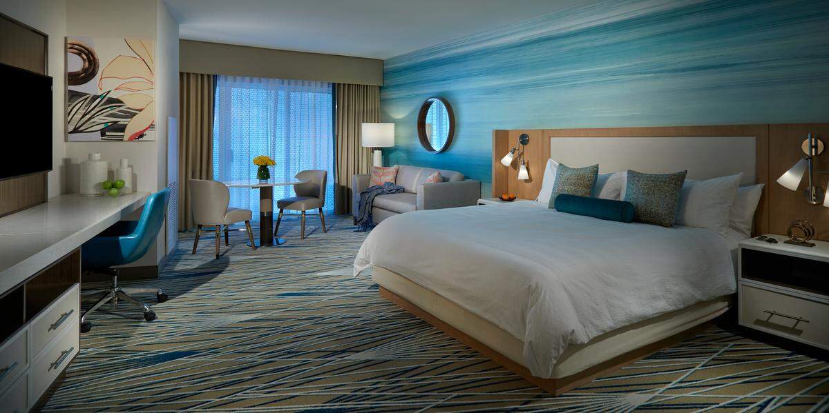 Here’s what a luxury king room looks like at the new Hard Rock Hotel in Hollywood.