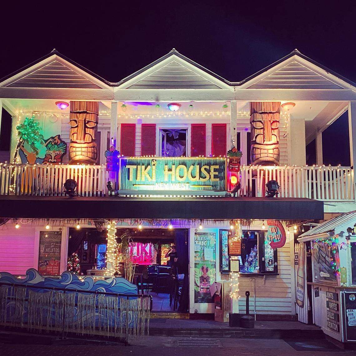 Tiki House in Key West was decked out for the holiday season in December 2021.