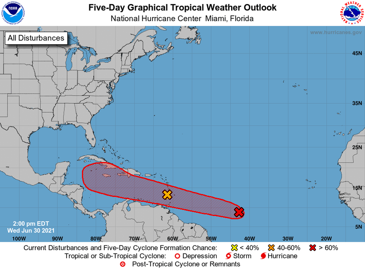 The National Hurricane Center will likely start issuing alerts on a disturbance in the next few hours.