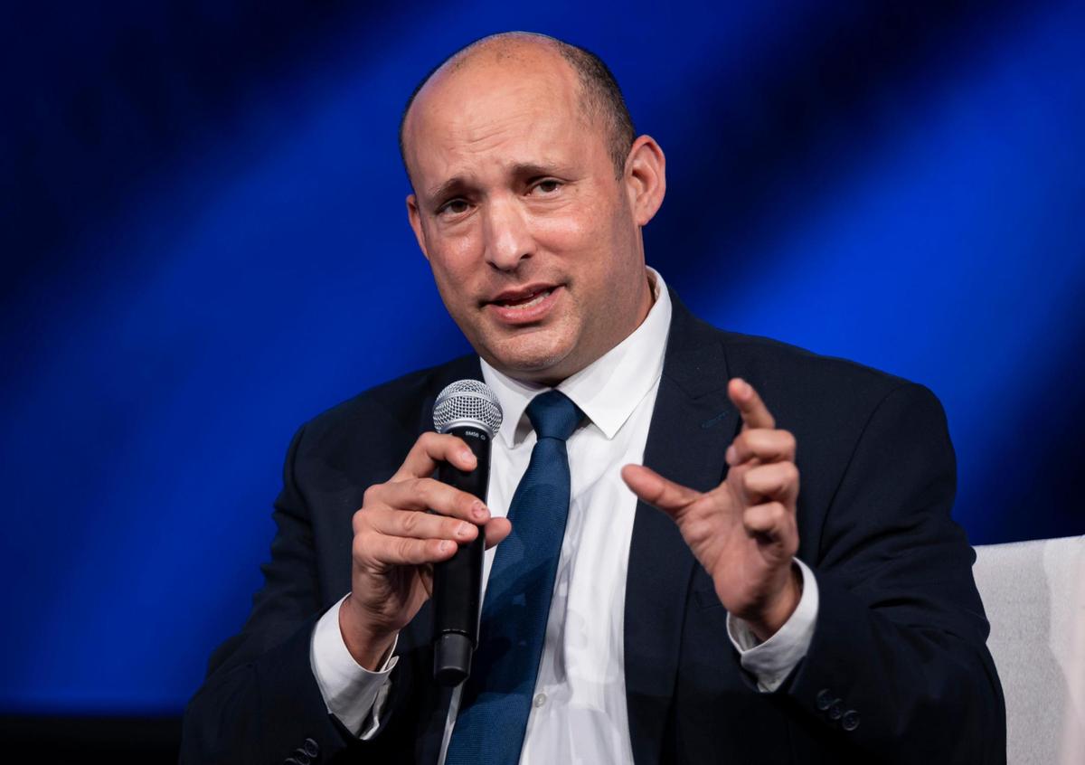 Israel’s 13th Prime Minister Naftali Bennett speaks during the Greater Miami Jewish Federation’s The Main Event at the Loews Hotel on Monday, Feb. 20, 2023, in Miami Beach, Fla.