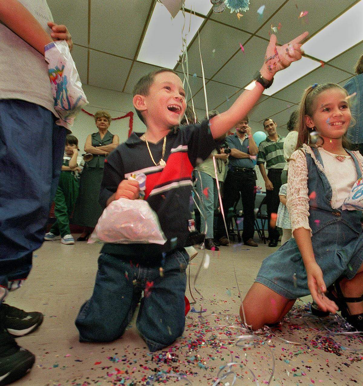 Elian Gonzalez, then 6, celebrates his birthday one day early on Dec. 5, 1999, in Miami, shortly before the U.S. government returned him to Cuba to be with his father.