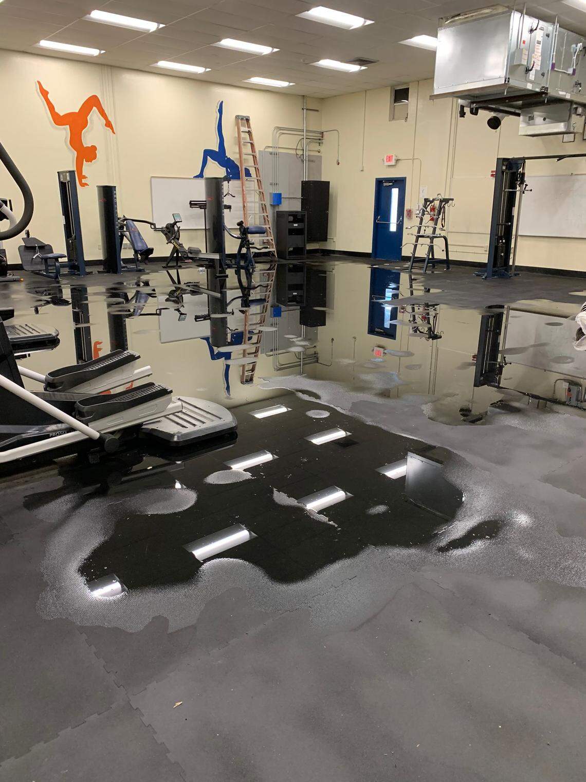 Damage left behind at Stranahan High School in Fort Lauderdale following historical rainfall on the week of April 12, 2023.