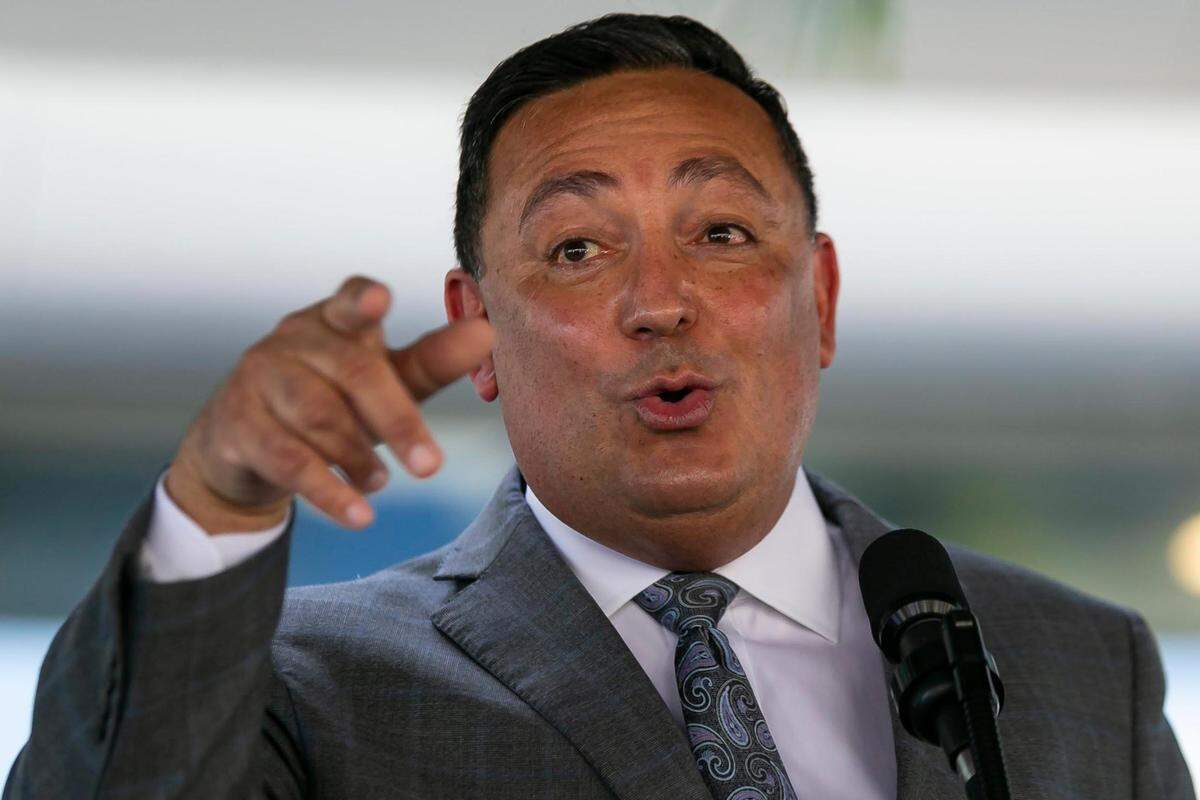 Art Acevedo, the city of Miami’s next police chief, speaks during a press conference at Miami City Hall in Coconut Grove.
