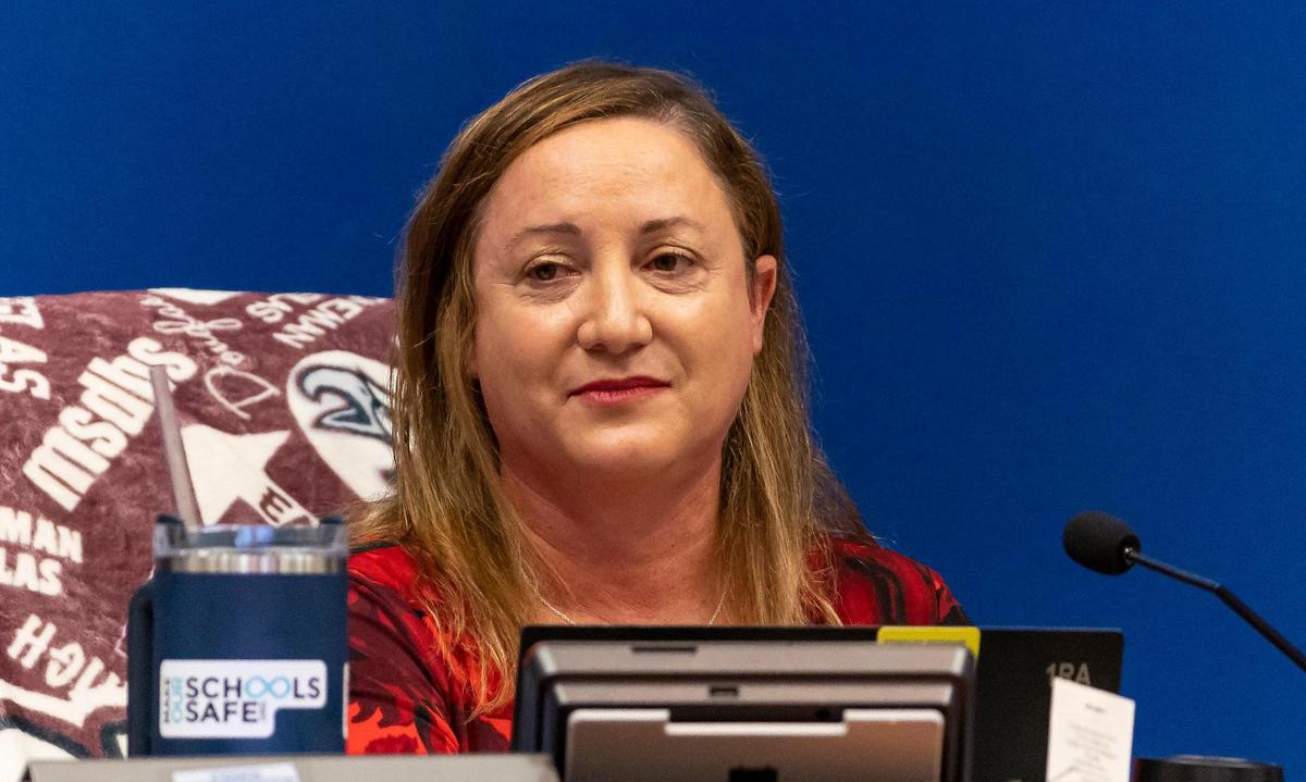 Broward County School Board chair Lori Alhadeff attends a school board meeting at the Kathleen C. Wright Building on Tuesday, Nov. 14, 2023, in Fort Lauderdale, Fla.