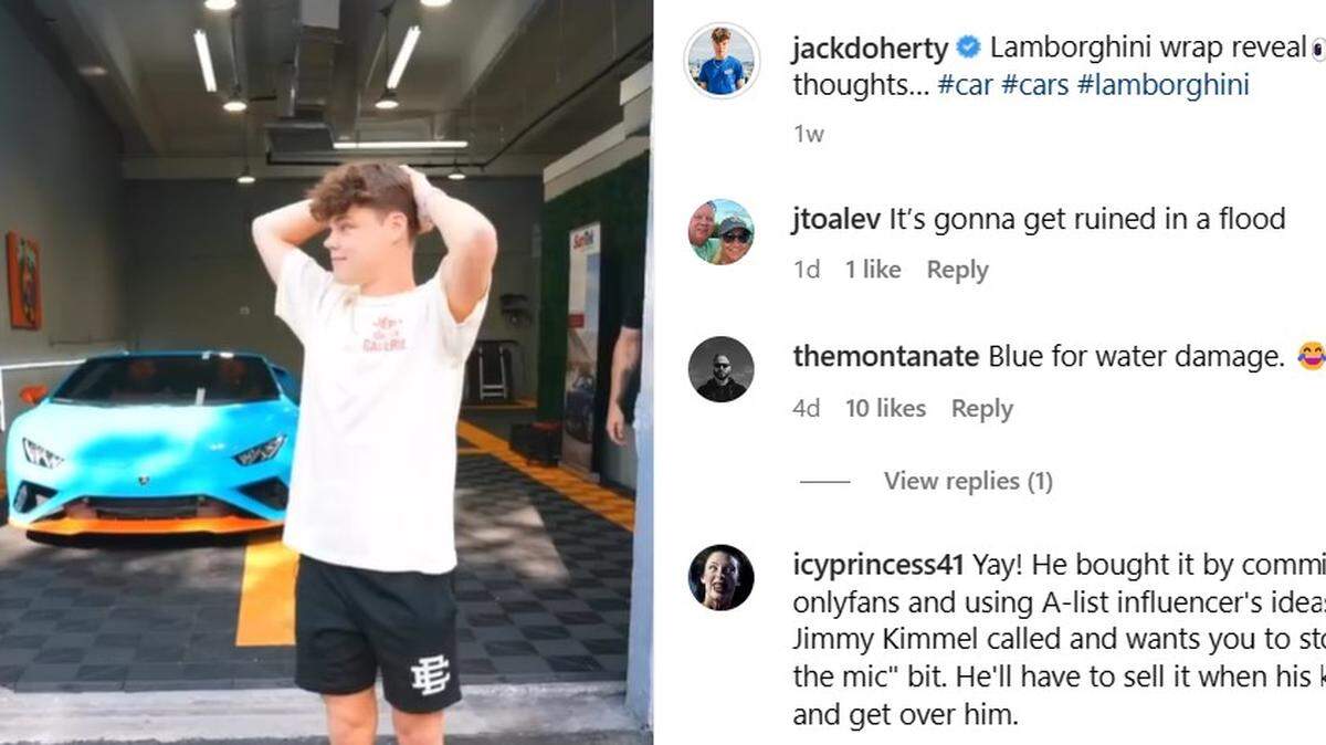 You Tube star Jack Doherty with his new Lamborghini