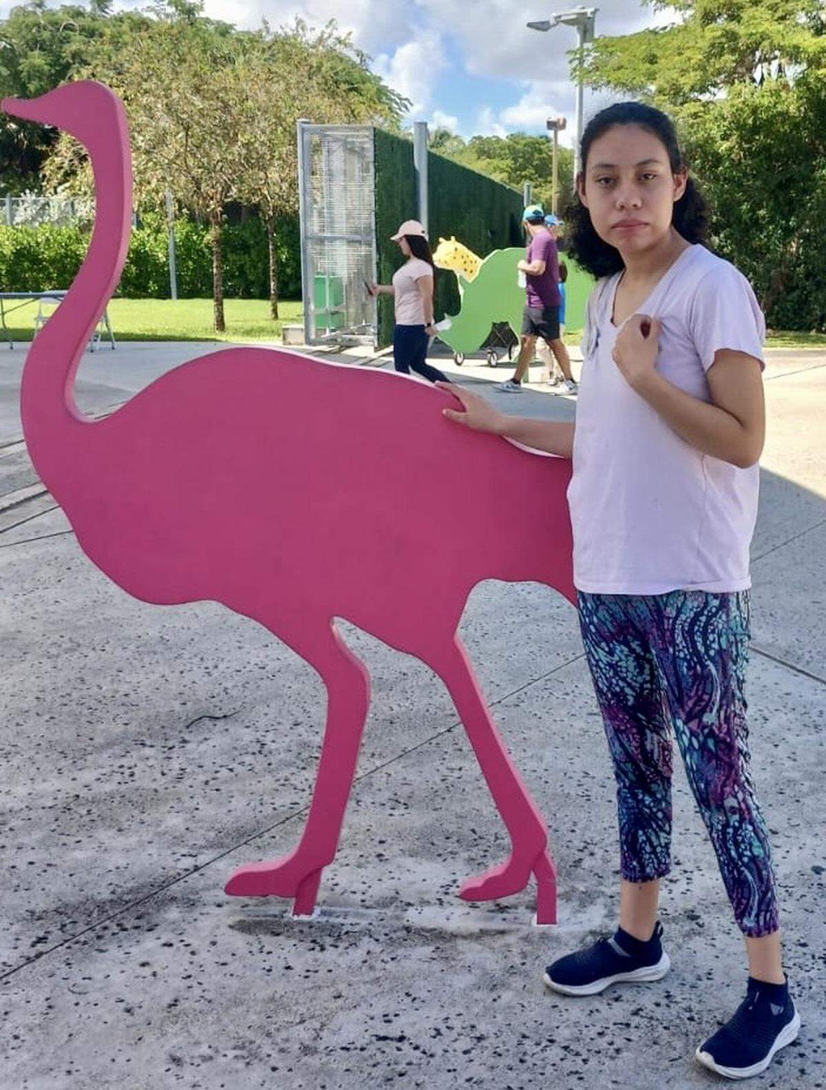 Michaela, who is nonverbal, during an outing at the zoo.
