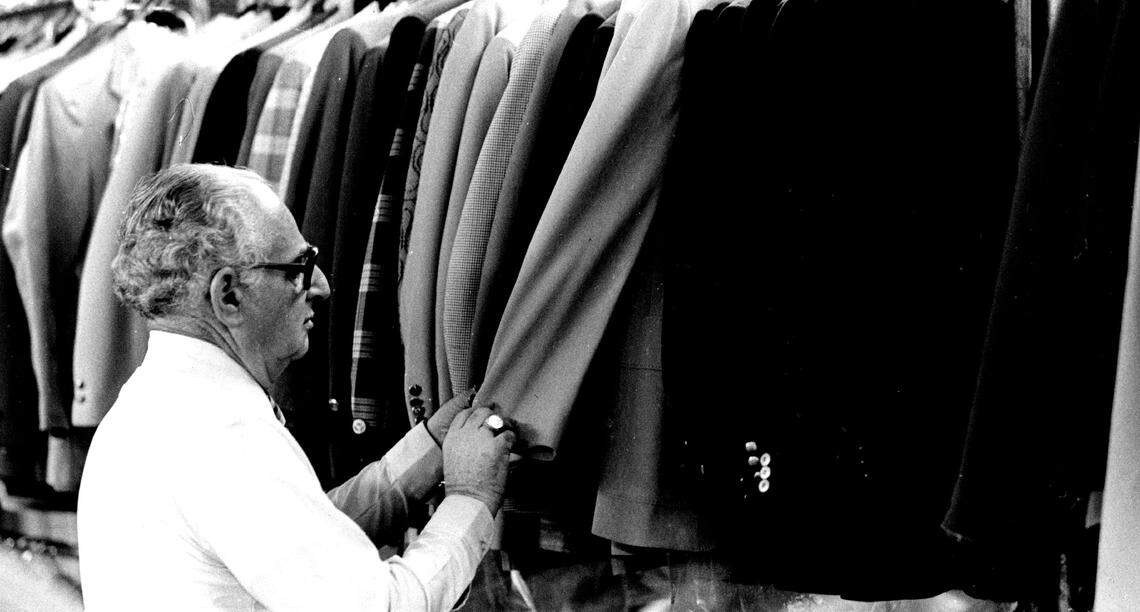 Harry Jacobs, a salesman at Peter Kent, looks over the stock.