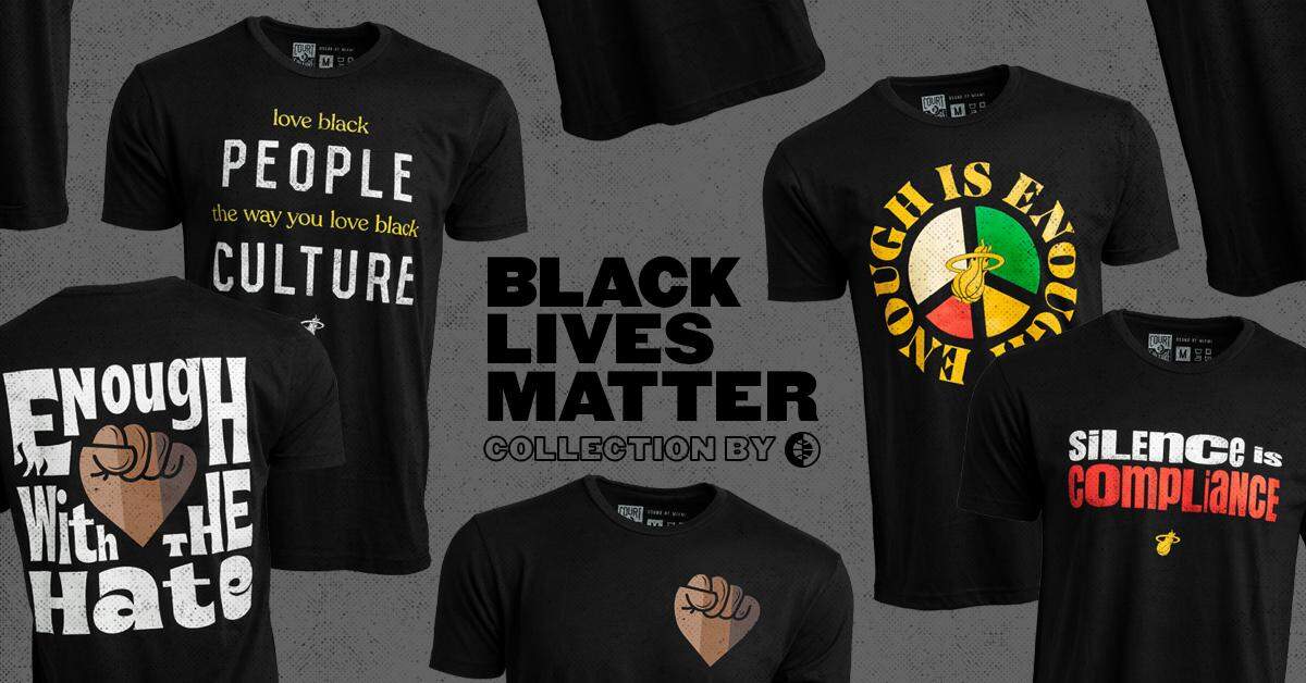 The Black Lives Matter Collection of Court Culture Apparel that the Miami Heat released Thursday.