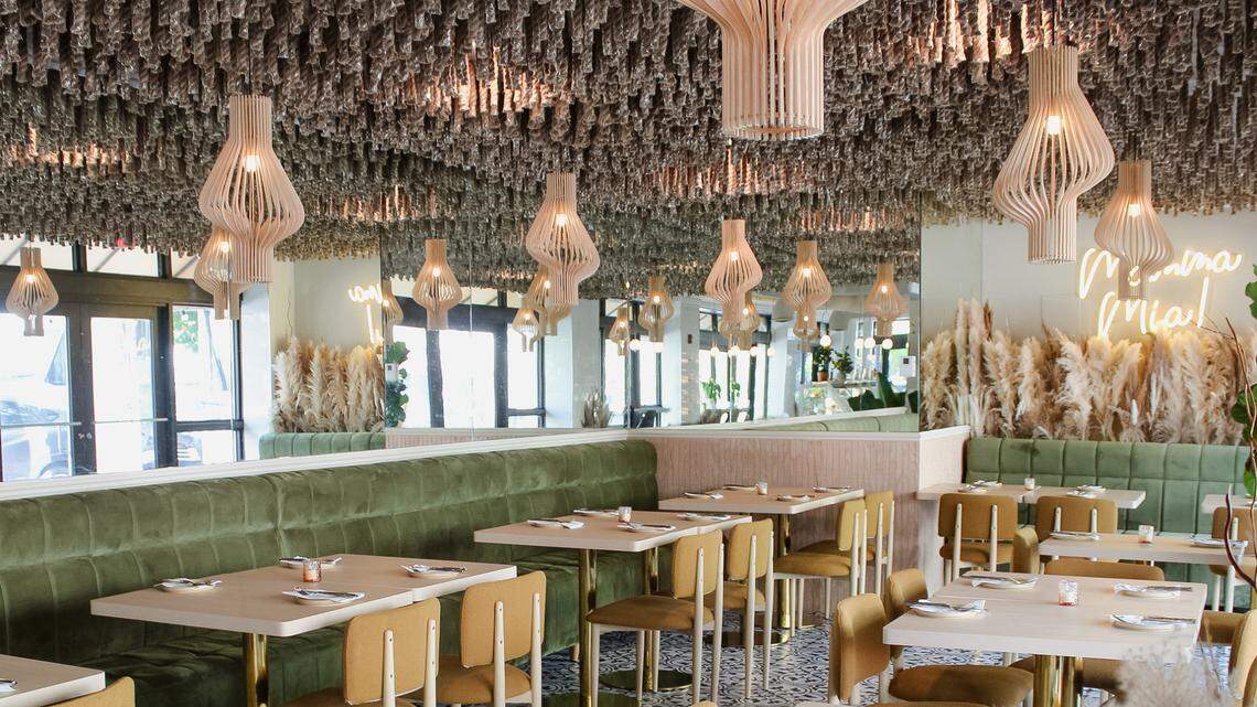 The interior of Little Niko, the new pizzeria and Italian restaurant in Miami Beach.