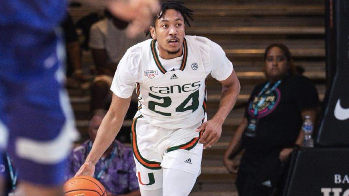 Nijel Pack scored 28 points against his former team to lead the University of Miami to a 91-83 win over Kansas State in the final of the Baha Mar Bahamas tournament on Nov. 29, 2023.