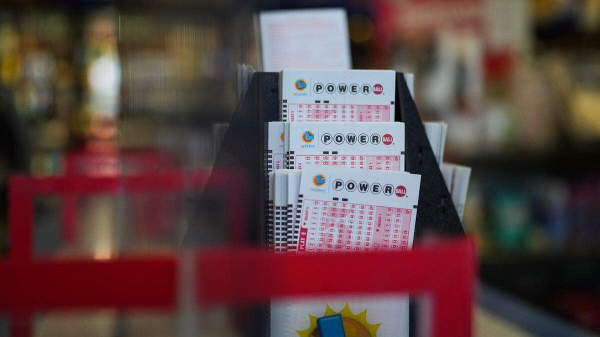 Powerball playslips are seen at Bluebird Liquor in Hawthorne, Calif., Wednesday, Nov. 2, 2022. The jackpot has reached $1.6 billion for the next drawing on Nov. 5, 2022.
